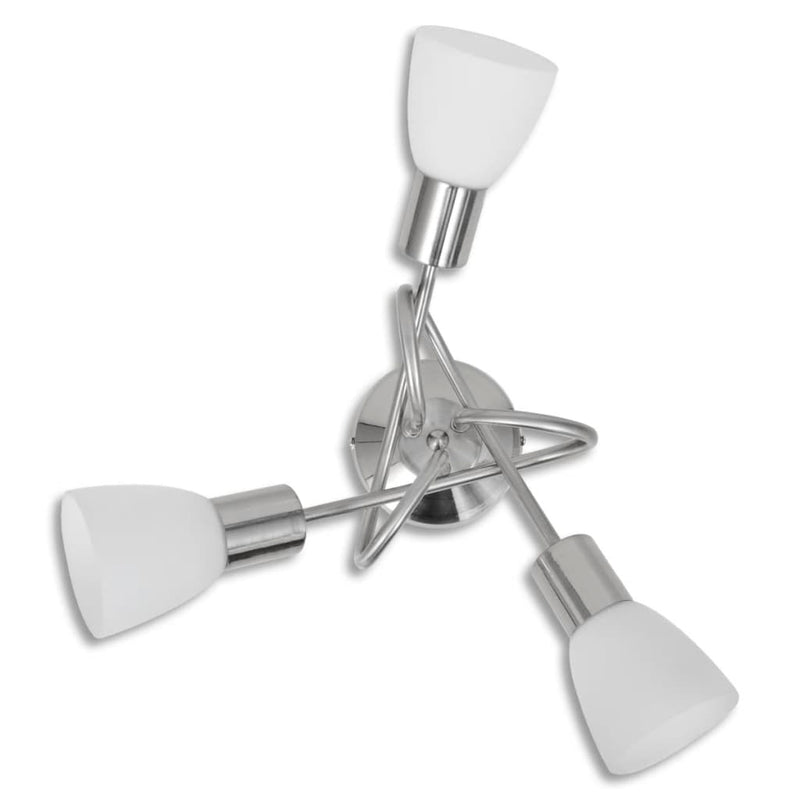 vidaXL Ceiling Lamp with Glass Shades for 3 E14 Bulbs