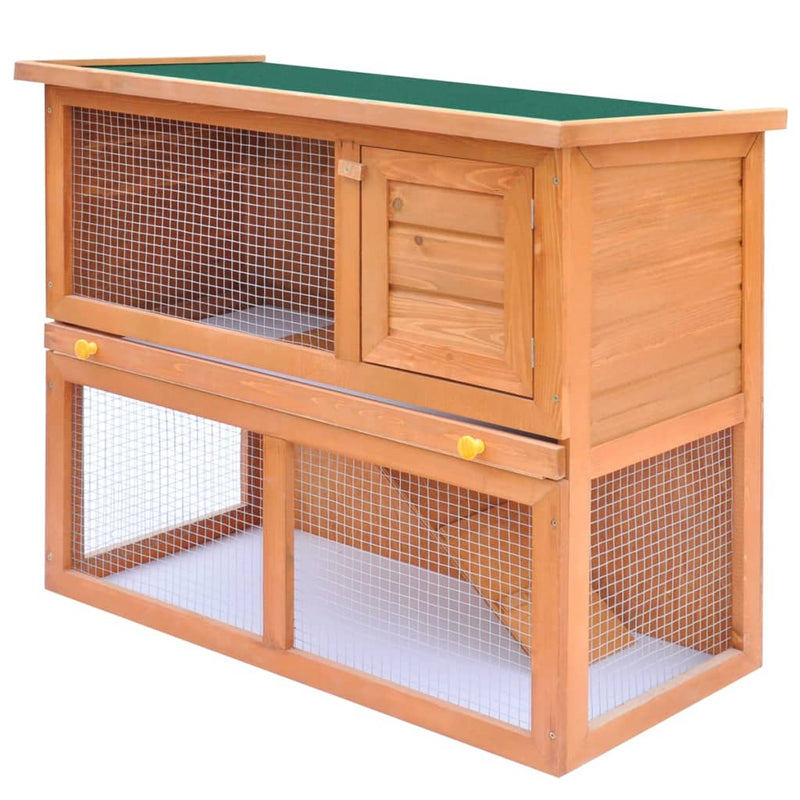 vidaXL Outdoor Rabbit Hutch 1 Door Grey Wood