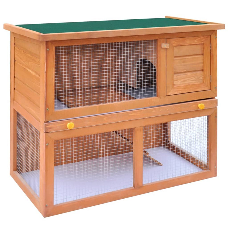 vidaXL Outdoor Rabbit Hutch 1 Door Grey Wood