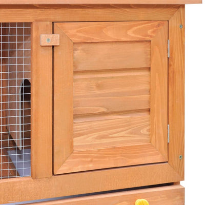vidaXL Outdoor Rabbit Hutch 1 Door Grey Wood