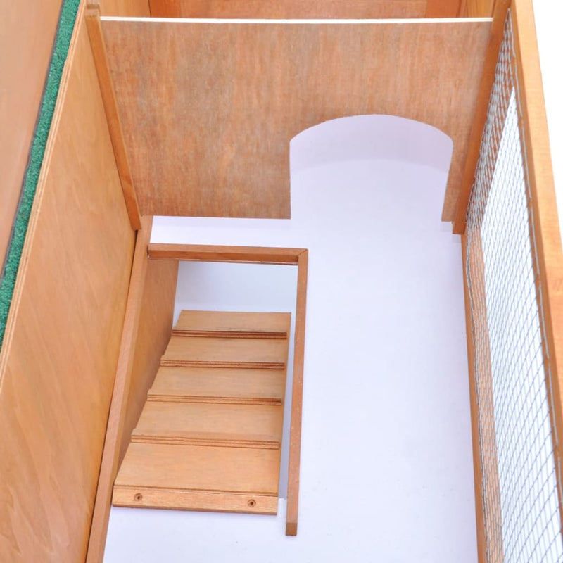 vidaXL Outdoor Rabbit Hutch 1 Door Grey Wood