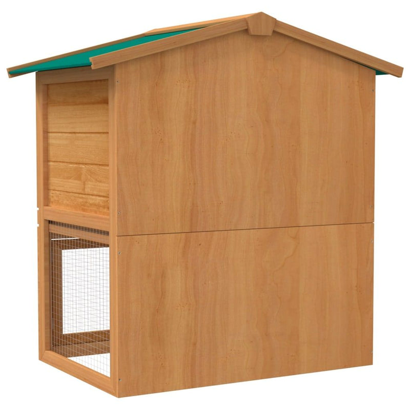 vidaXL Outdoor Rabbit Hutch 3 Doors Grey Wood
