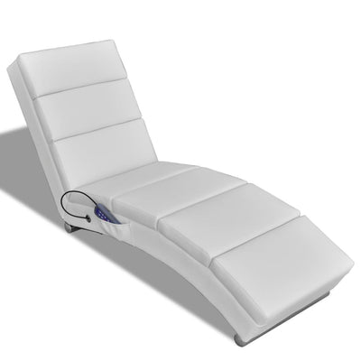 vidaXL Massage Lounger Black Faux Leather