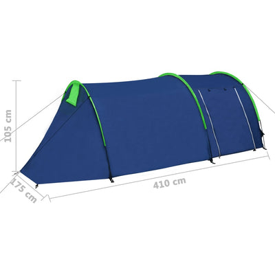 vidaXL Camping Tent 4 Persons Navy Blue/Light Blue