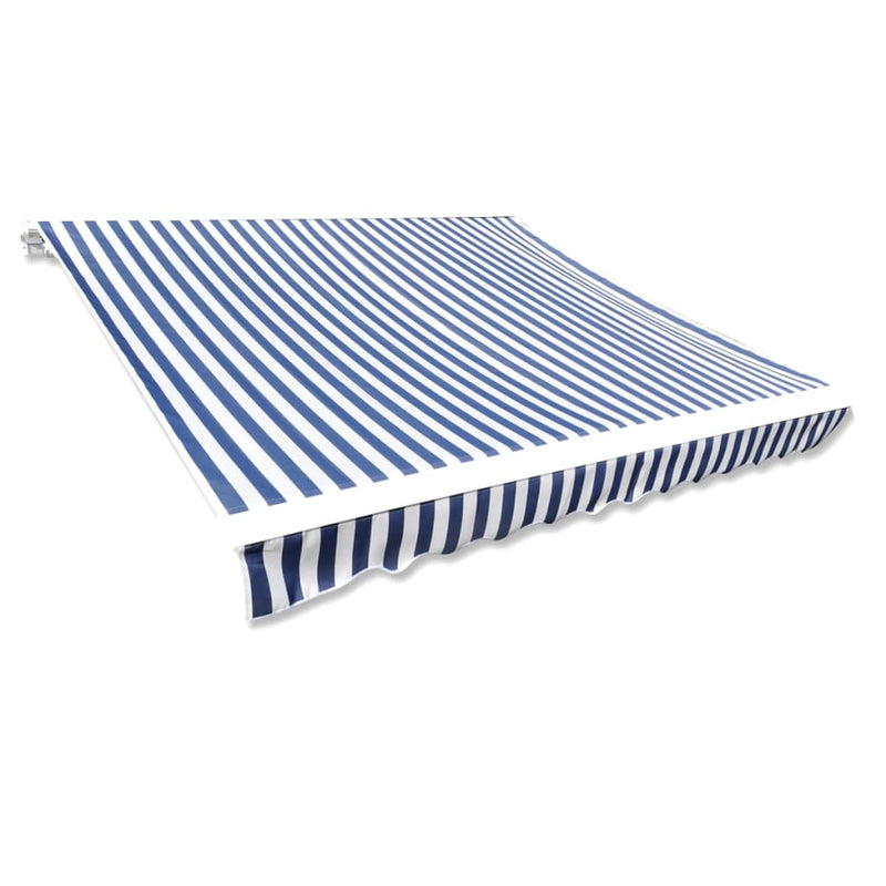 vidaXL Awning Top Sunshade Canvas Blue & White 3 x 2.5m