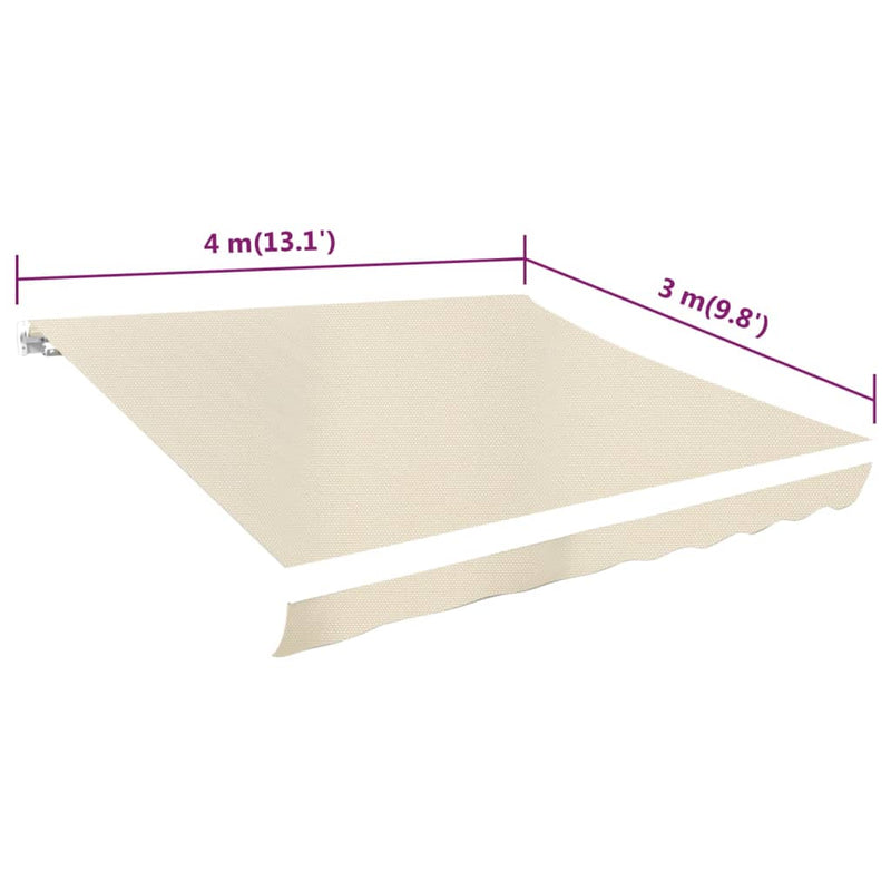vidaXL Awning Top Sunshade Canvas Blue & White 4 x 3 m (Frame Not Included)