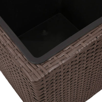 vidaXL Garden Square Raised Bed Set 3 Pieces Rattan Brown
