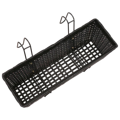 vidaXL Balcony Trapezoid Rattan Planter 2 pcs Black