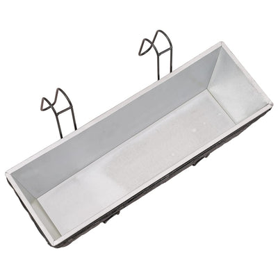 vidaXL Balcony Trapezoid Rattan Planter 2 pcs Black