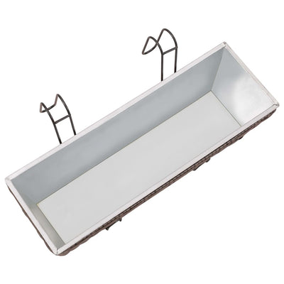 vidaXL Balcony Trapezoid Rattan Planter 2 pcs Black