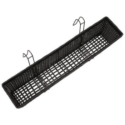 vidaXL Balcony Trapezoid Rattan Planter 2 pcs Black