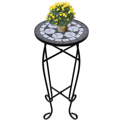 vidaXL Mosaic Plant Table Blue and White