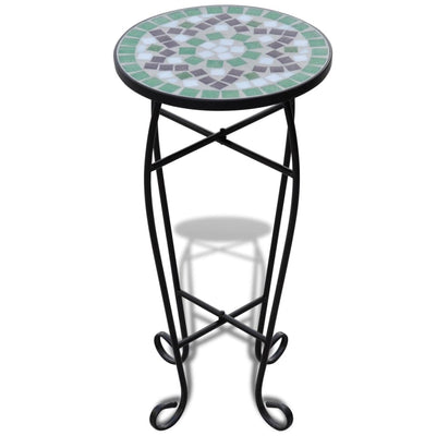 vidaXL Mosaic Plant Table Blue and White