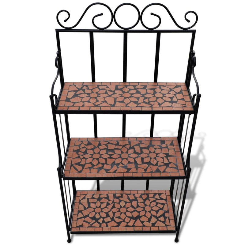 vidaXL Mosaic Plant Stand Terracotta