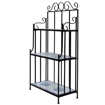 Plant Stand Plant Display Black White Mosaic Pattern