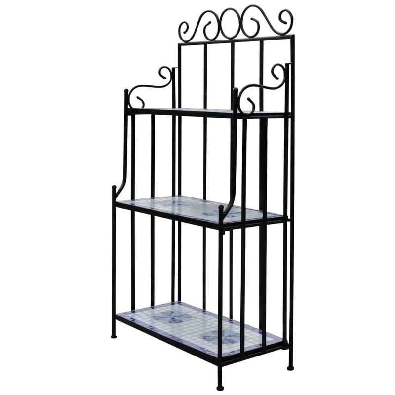 Plant Stand Plant Display Black White Mosaic Pattern