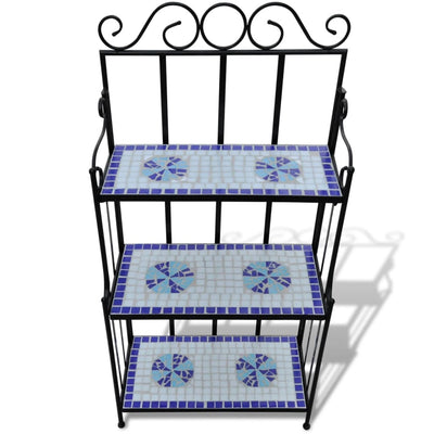 Plant Stand Plant Display Black White Mosaic Pattern