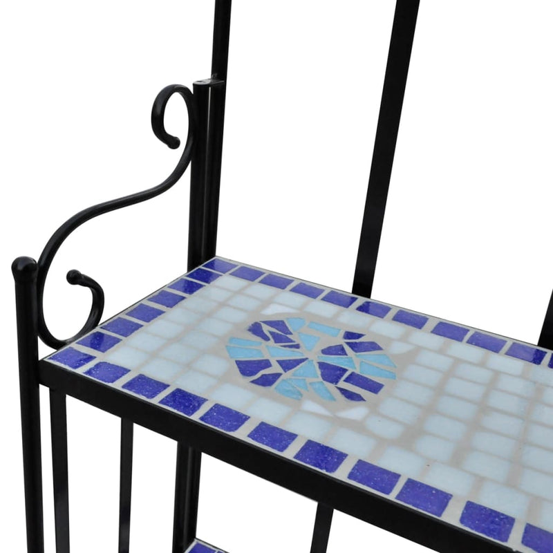 Plant Stand Plant Display Black White Mosaic Pattern