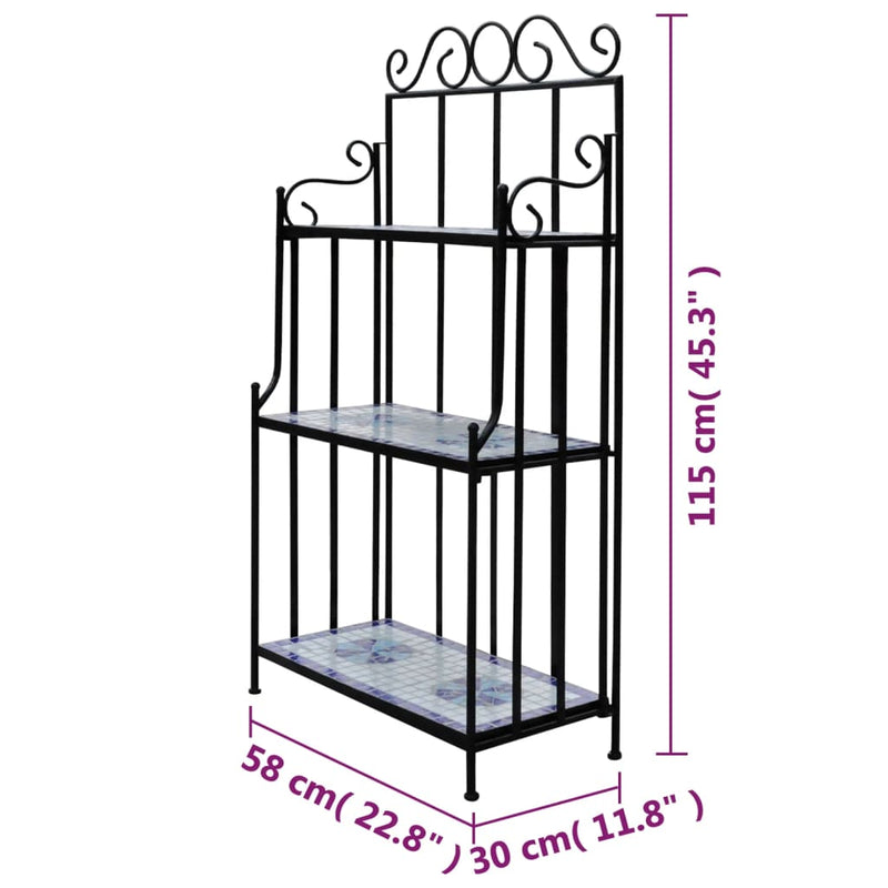 Plant Stand Plant Display Black White Mosaic Pattern