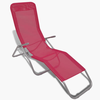 vidaXL Sun Loungers 2 pcs Steel Frame and Textilene Red