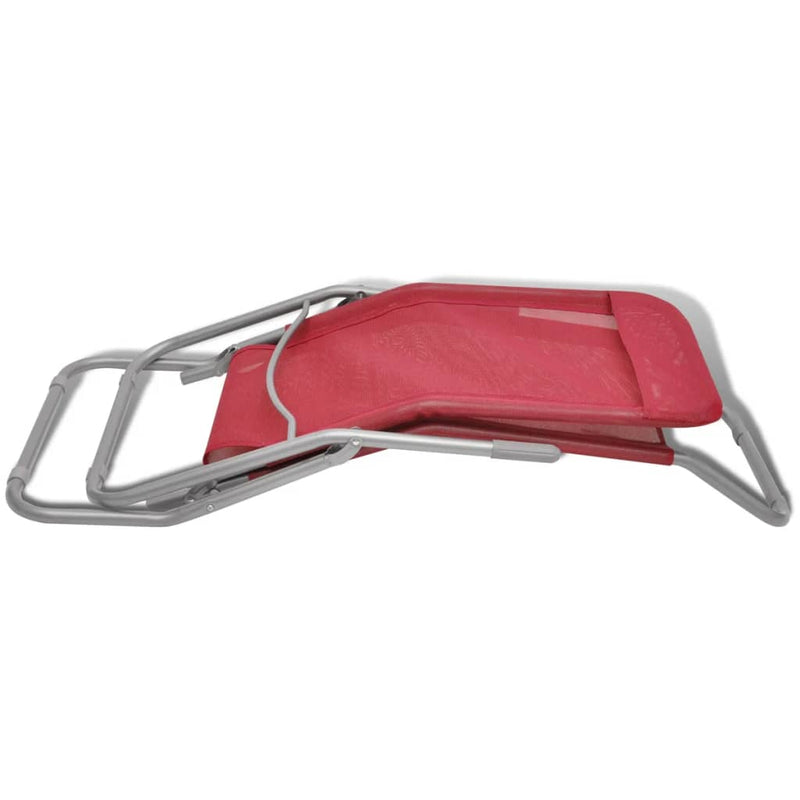 vidaXL Sun Loungers 2 pcs Steel Frame and Textilene Red
