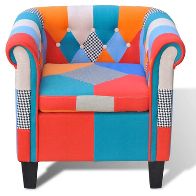 vidaXL Armchair with Patchwork Design Fabric