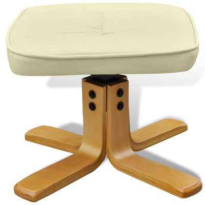 vidaXL Armchair with Footrest Black Faux Leather