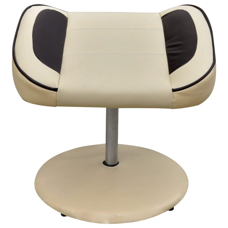 vidaXL Armchair with Footrest Cream White Faux Leather