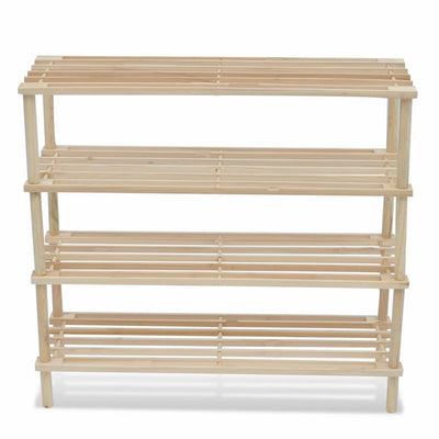 vidaXL 4-Tier Shoe Racks 2 pcs Solid Fir Wood
