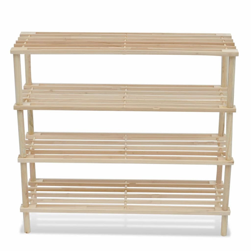 vidaXL 4-Tier Shoe Racks 2 pcs Solid Fir Wood