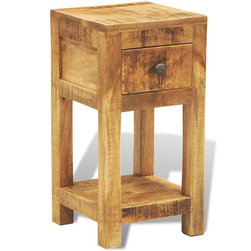 vidaXL Nightstand with 1 Drawer Solid Mango Wood