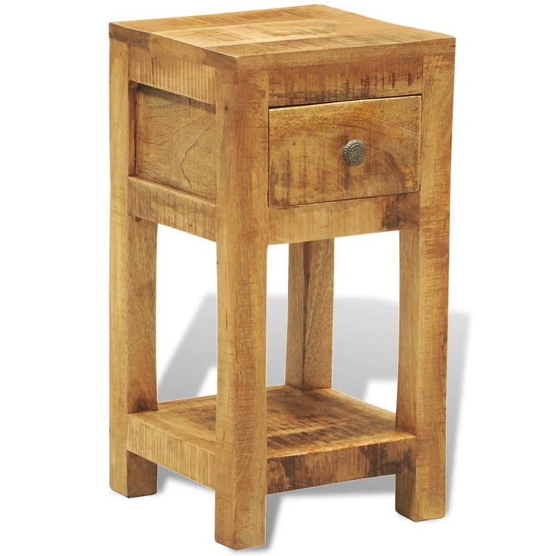 vidaXL Nightstand with 1 Drawer Solid Mango Wood