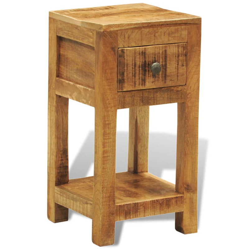 vidaXL Nightstand with 1 Drawer Solid Mango Wood
