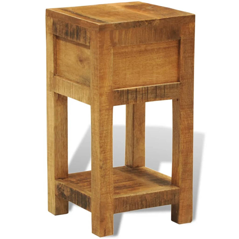 vidaXL Nightstand with 1 Drawer Solid Mango Wood