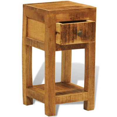 vidaXL Nightstand with 1 Drawer Solid Mango Wood