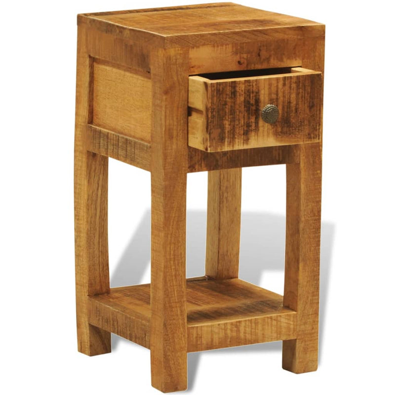 vidaXL Nightstand with 1 Drawer Solid Mango Wood