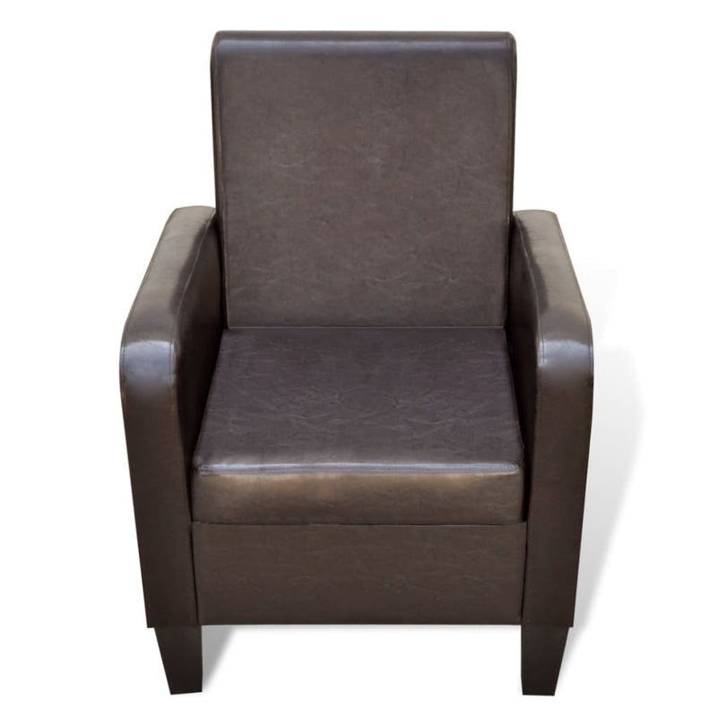 vidaXL Armchair Brown Faux Leather