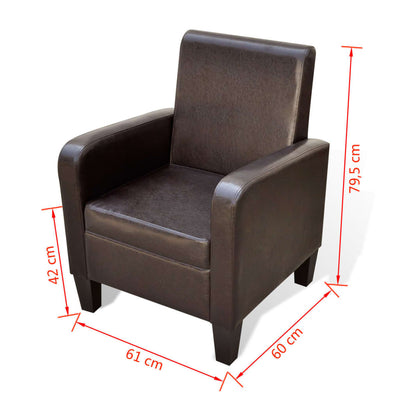 vidaXL Armchair Brown Faux Leather