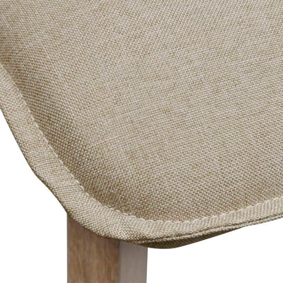 vidaXL vidaXL Dining Chairs 2 pcs Beige Fabric and Solid Oak Wood