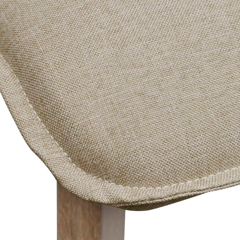 vidaXL vidaXL Dining Chairs 2 pcs Beige Fabric and Solid Oak Wood