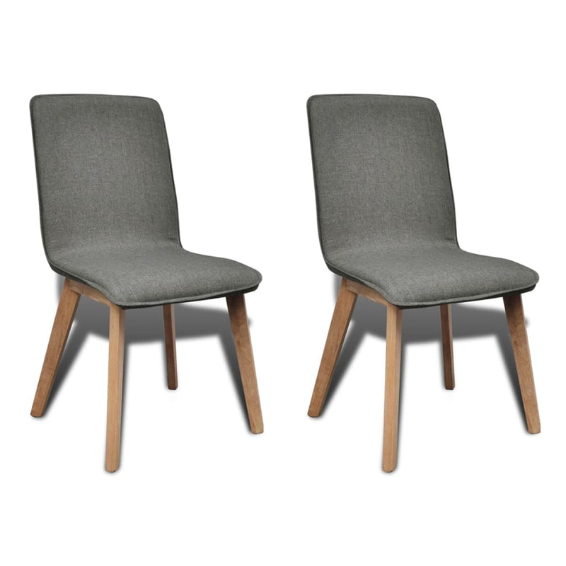 vidaXL vidaXL Dining Chairs 2 pcs Beige Fabric and Solid Oak Wood