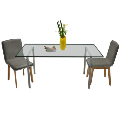 vidaXL vidaXL Dining Chairs 2 pcs Beige Fabric and Solid Oak Wood