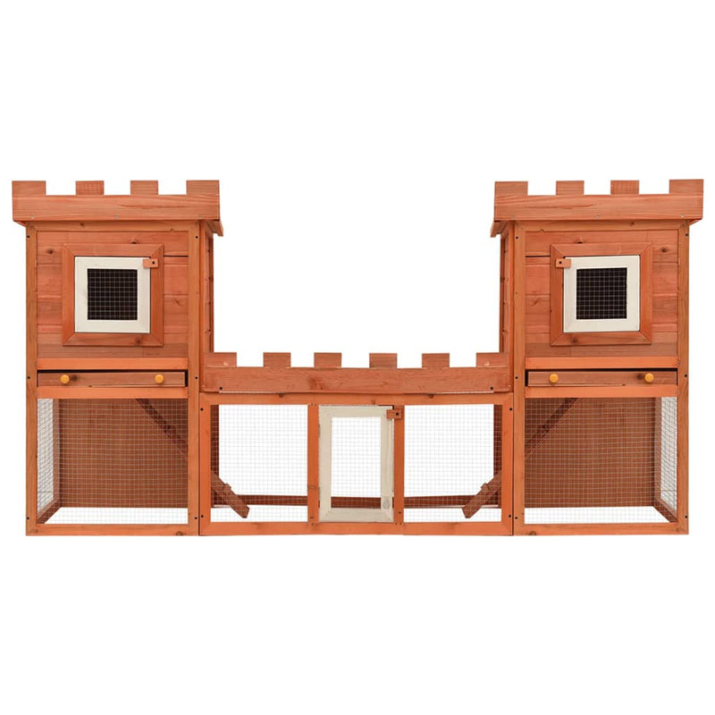 vidaXL Outdoor Large Rabbit Hutch House Pet Cage Double House