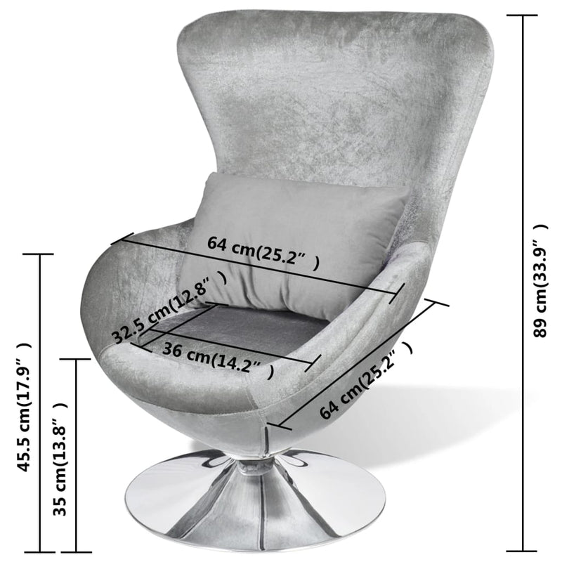 vidaXL Armchair with Egg Shape Black