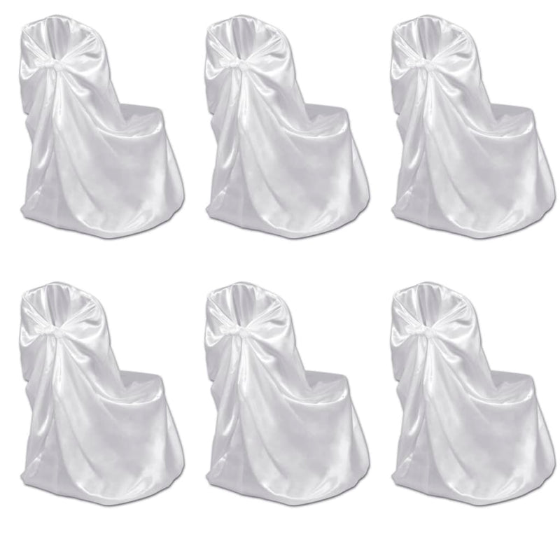 6 pcs White Chair Cover for Wedding Banquet