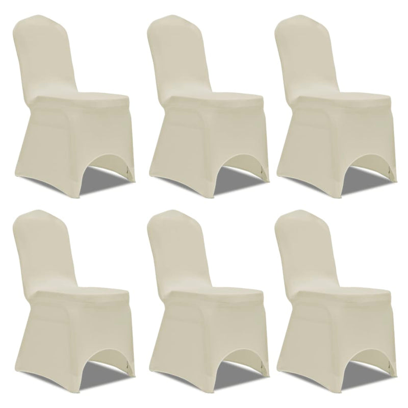 vidaXL Chair Cover Stretch 6 pcs Black