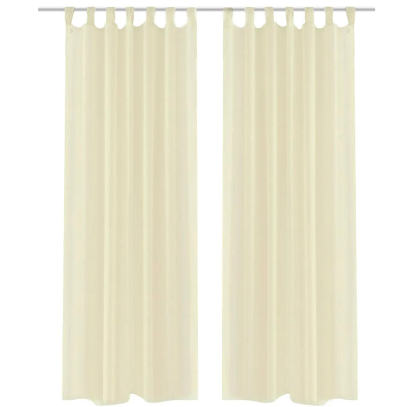 Cream Sheer Curtain 140 x 225 cm 2 pcs
