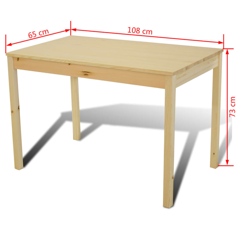 Wooden Dining Table with 4 Chairs Brown