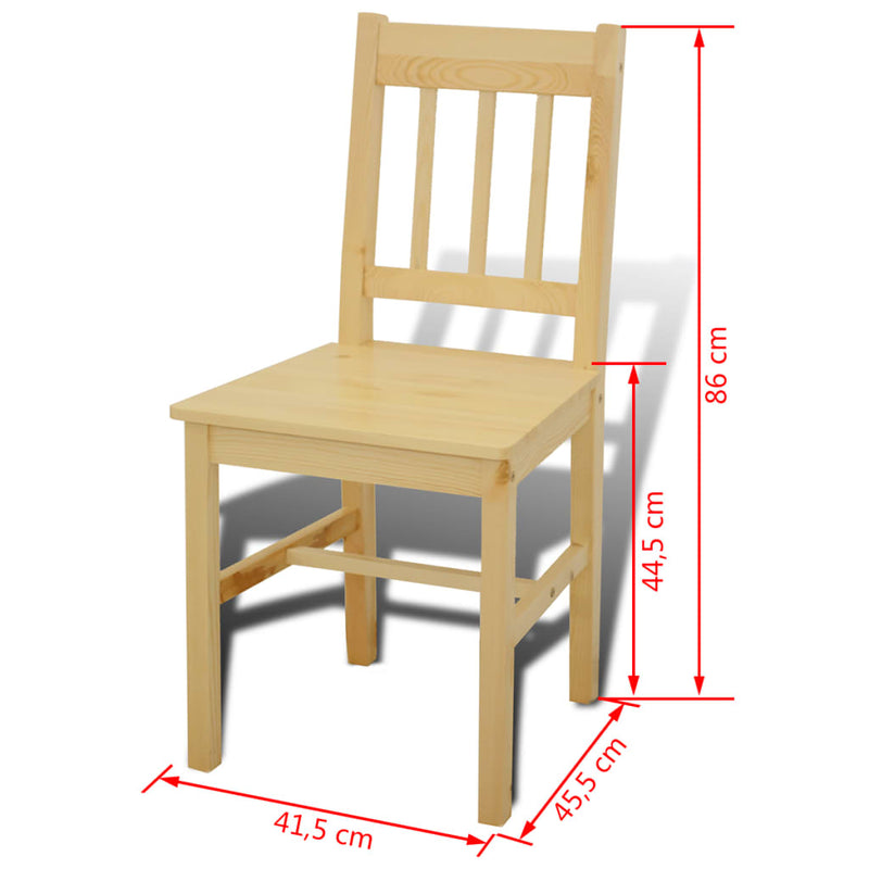 Wooden Dining Table with 4 Chairs Brown