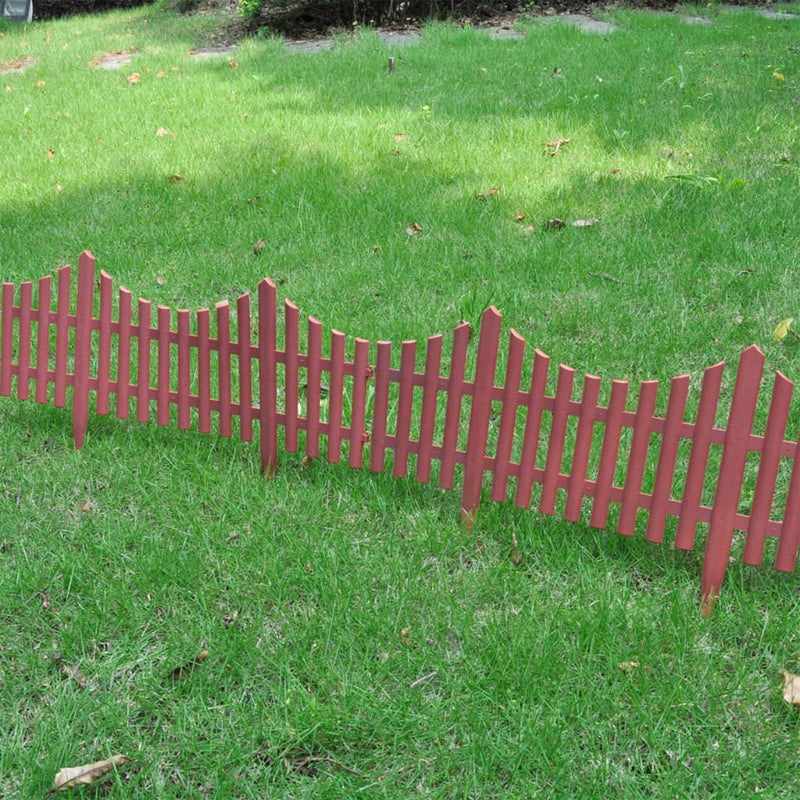 vidaXL 17 pcs Lawn Dividers 10 m Brown